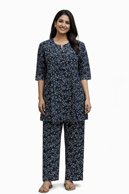 CORD SET - BOTINICAL VINE PRINT PATTERN - BLACK - CS17