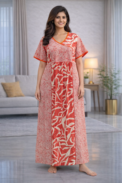A - line Belt pattern XXL - Koiri & Paisley print - Crimson - 605B02