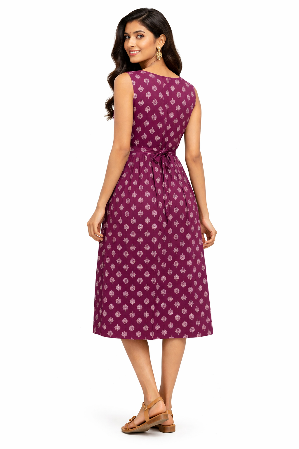 TUNIC PATTERN MOTIF PRINT - VIOLET 201F