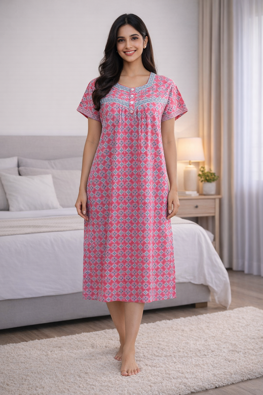 3/4 NIGHTY - PINK - 201A - 48