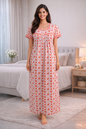 PLEATED FULL LENGTH MEDIUM - SMALL FLORAL PRINT- ORANGE & YELLOW - 401E g