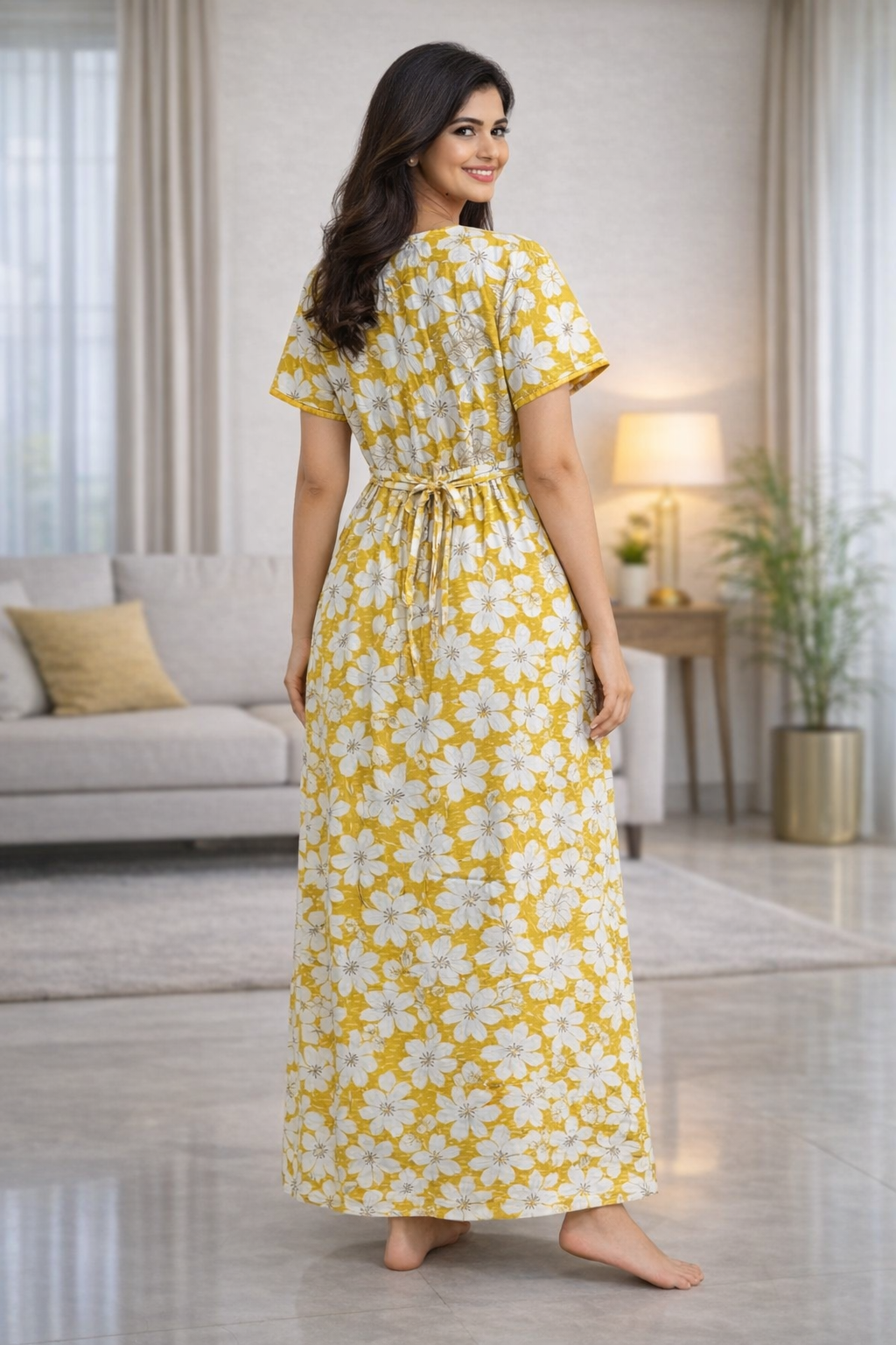 A - line Belt pattern - Botanical print - Yellow, Lavender, Blue & Pink  - 550B06