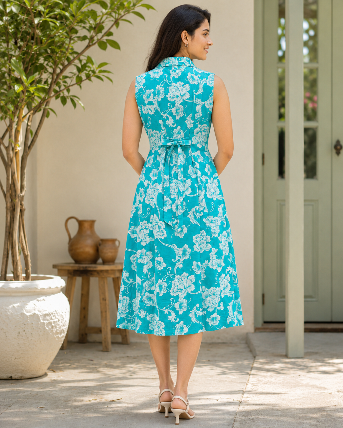 TUNIC COLLAR PATTERN - LILY - SEA GREEN - 201Fa