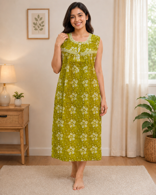3/4 NIGHTY - LIGHT OLIVE GREEN - 201B - 33