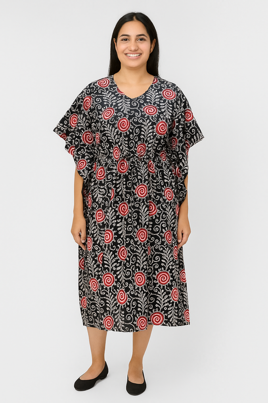 Half Khaftan – Batik print - Black - SK02