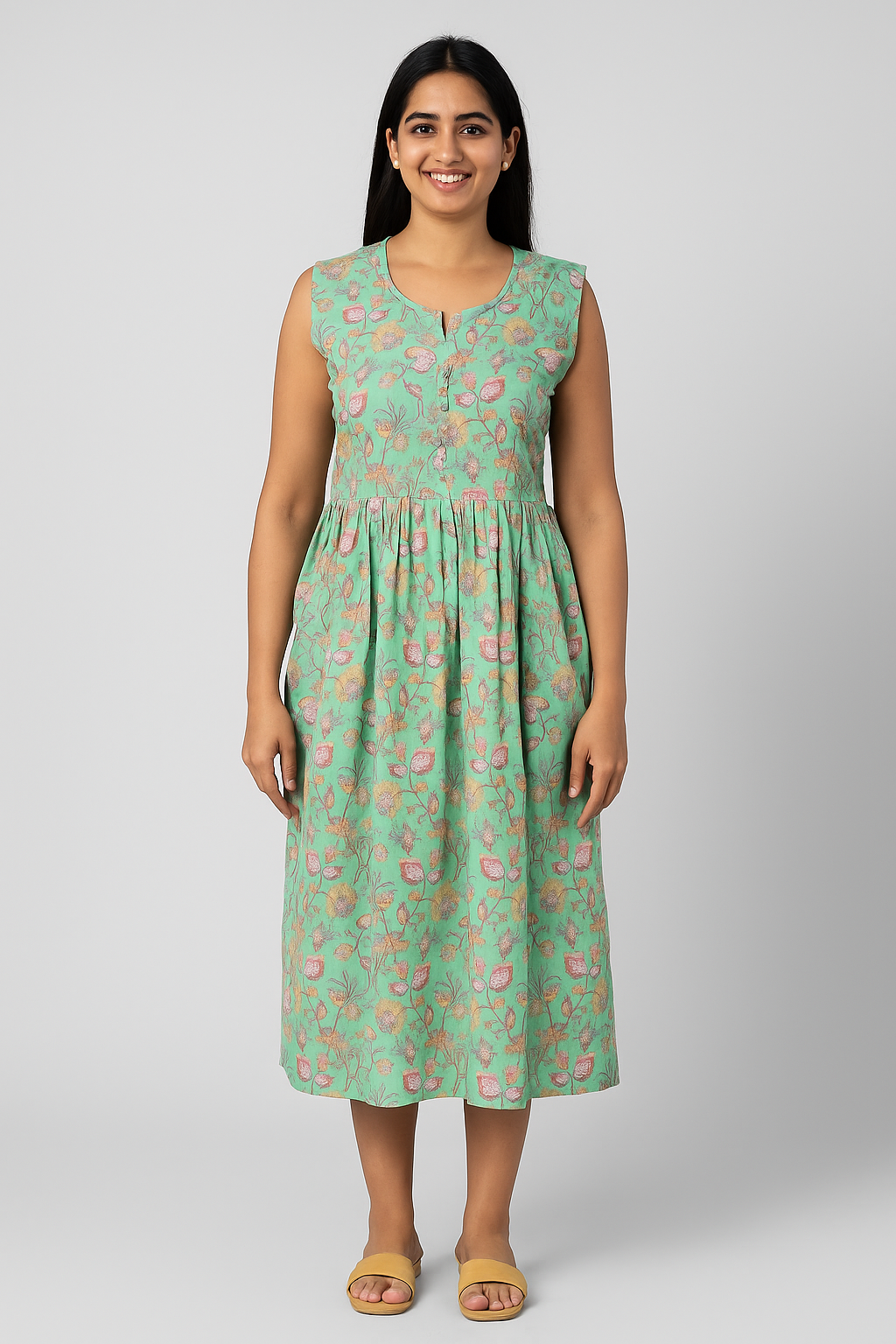 TUNIC PATTERN - PISTA GREEN - 201F