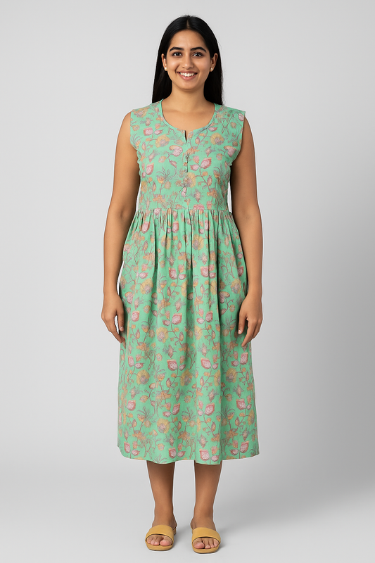 TUNIC PATTERN - PISTA GREEN - 201F