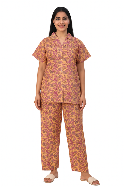PAJAMA SET FRONT BUTTON COTTON - PJFB04