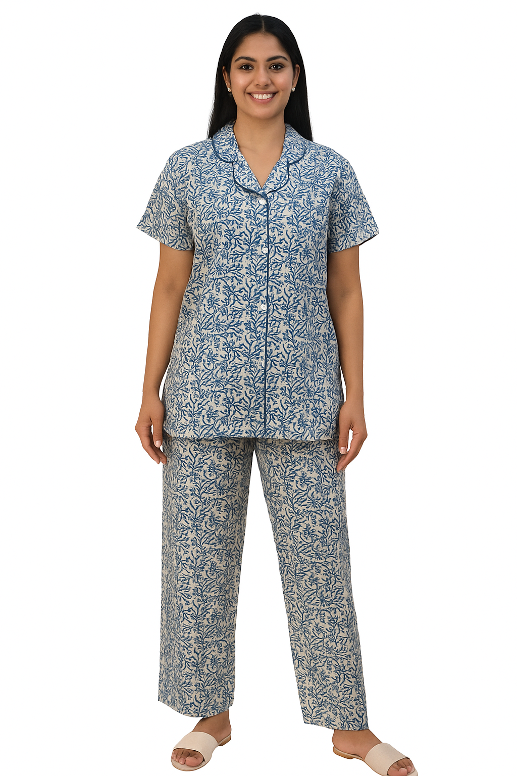 PAJAMA SET FRONT BUTTON COTTON - PJFB03