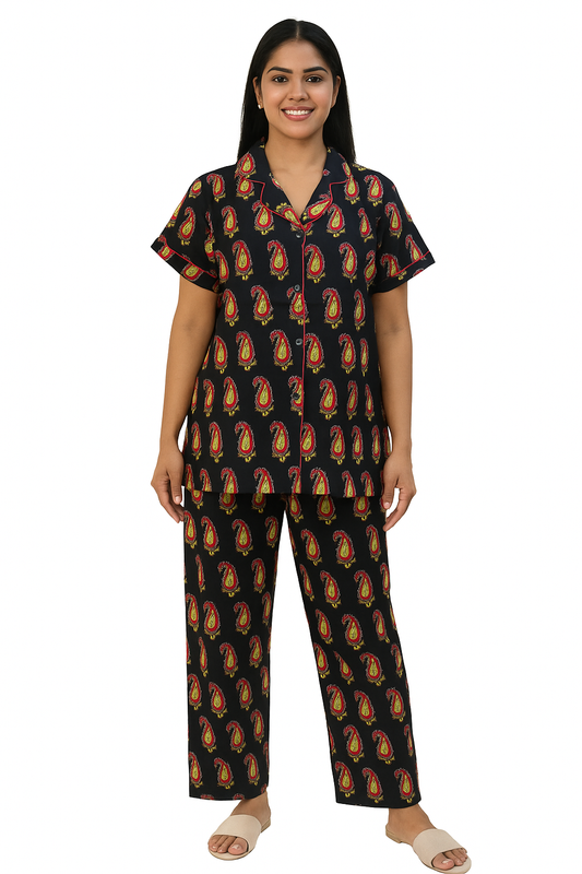 PAJAMA SET FRONT BUTTON COTTON - PJFB06