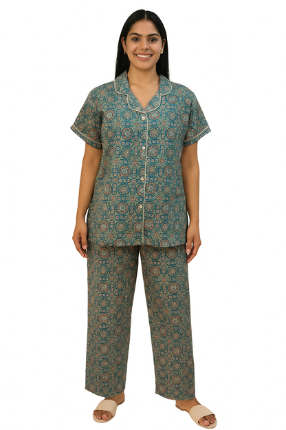 PAJAMA SET FRONT BUTTON COTTON - PJFB08
