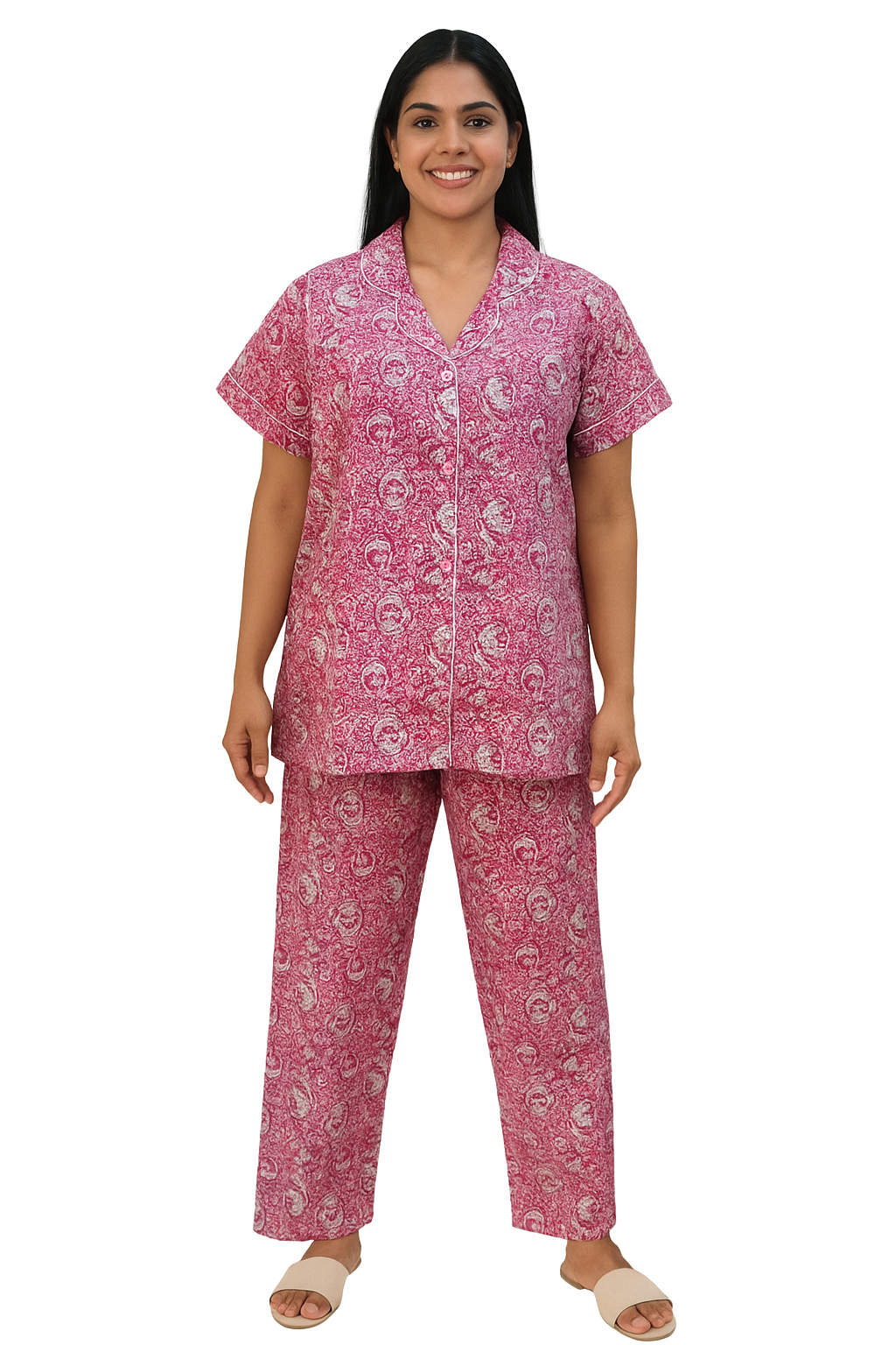 PAJAMA SET FRONT BUTTON COTTON - PJFBA2