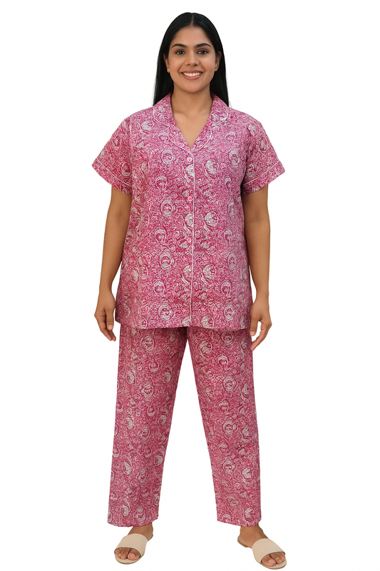 PAJAMA SET FRONT BUTTON COTTON - PJFBA2