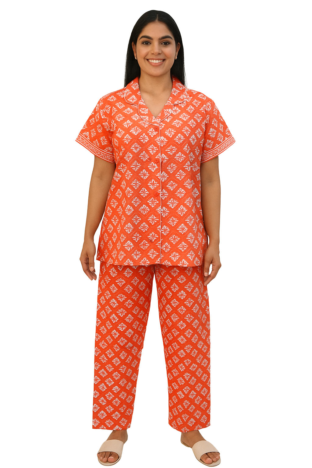 PAJAMA SET FRONT BUTTON COTTON - PJFBA4-XL