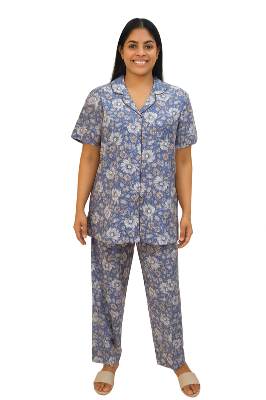 PAJAMA SET FRONT BUTTON COTTON XL - PJFBA6
