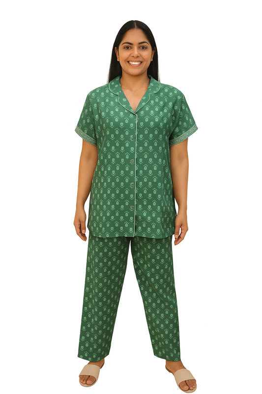 PAJAMA SET FRONT BUTTON COTTON XL - PJFBA7