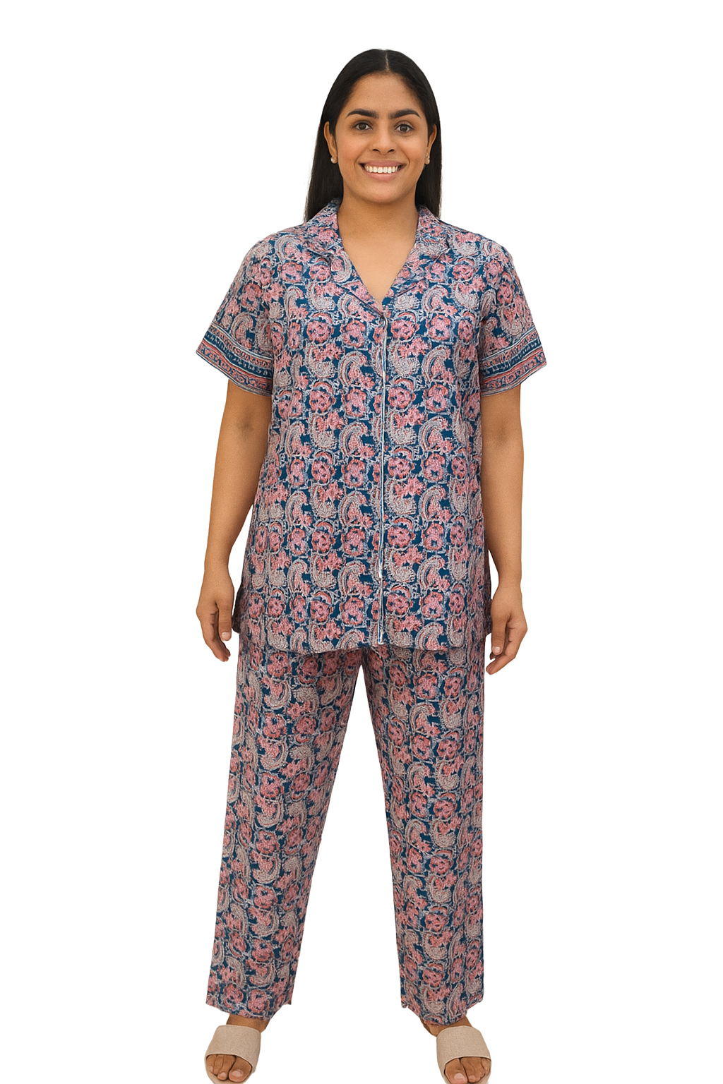 PAJAMA SET FRONT BUTTON COTTON XL - PJFBA9