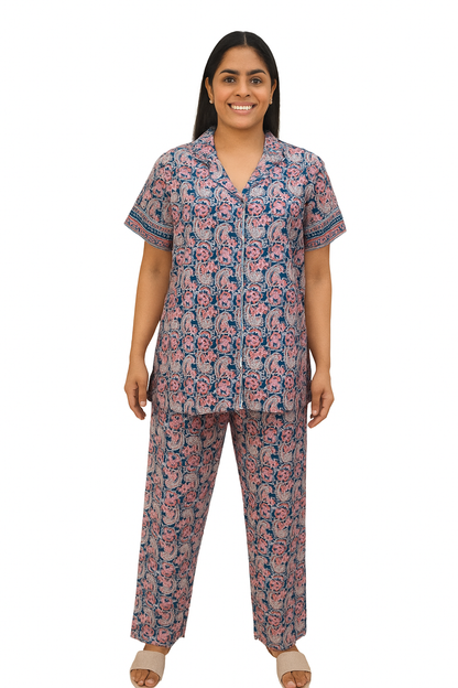 PAJAMA SET FRONT BUTTON COTTON XL - PJFBA9