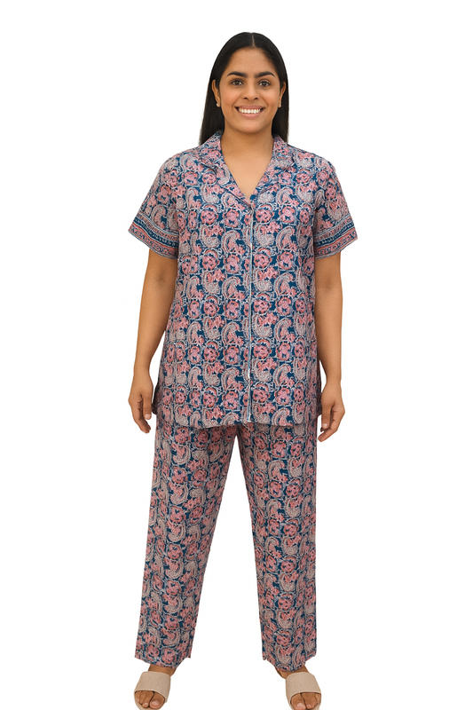PAJAMA SET FRONT BUTTON COTTON XL - PJFBA9