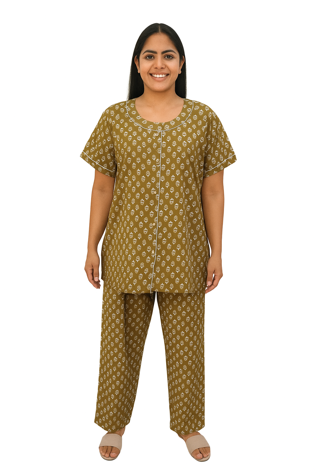 PAJAMA SET FRONT BUTTON COTTON 2XL - PJFBB6
