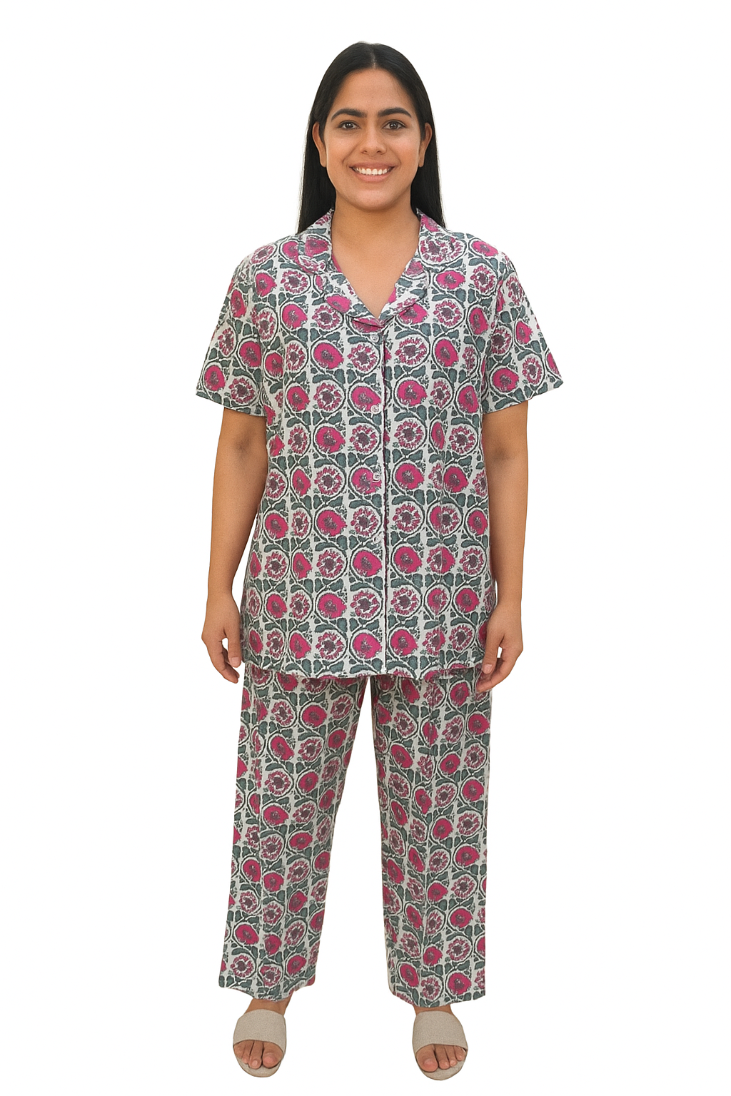 PAJAMA SET FRONT BUTTON COTTON 2XL - PJFBB7