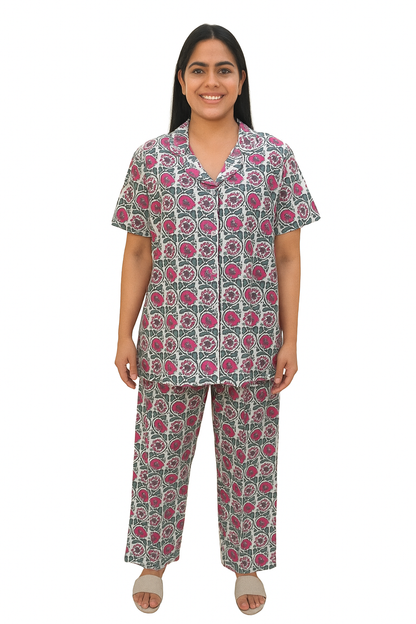 PAJAMA SET FRONT BUTTON COTTON 2XL - PJFBB7