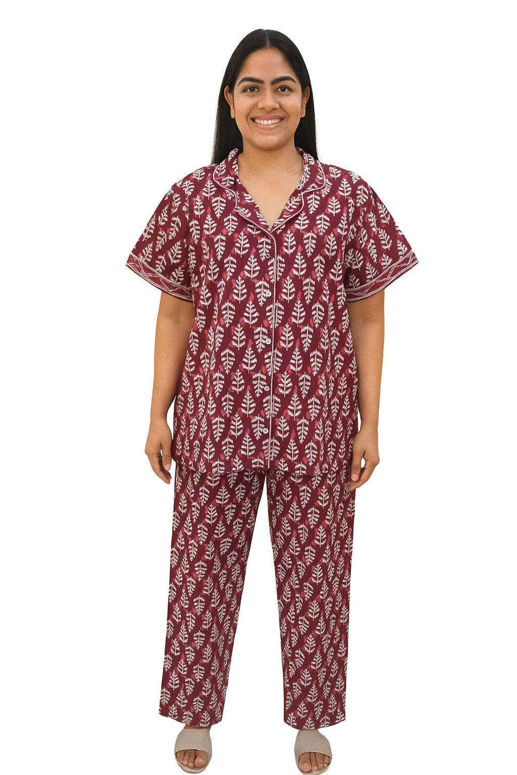 PAJAMA SET FRONT BUTTON COTTON 2XL - PJFBB8