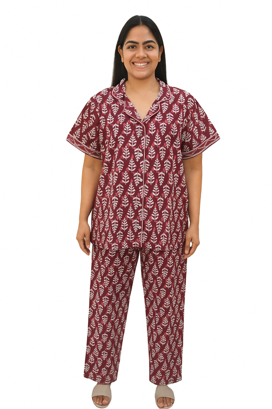 PAJAMA SET FRONT BUTTON COTTON 2XL - PJFBB8