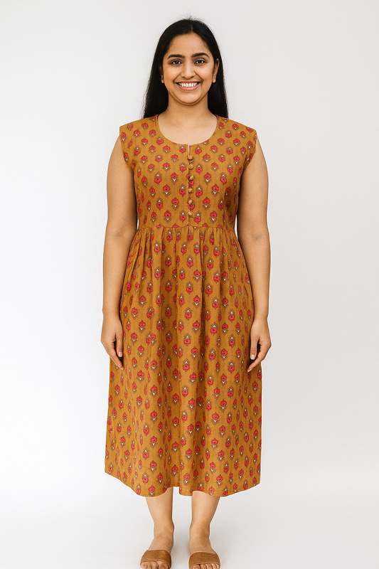 TUNIC PATTERN - MOTIF PRINT- BRONZE 201F