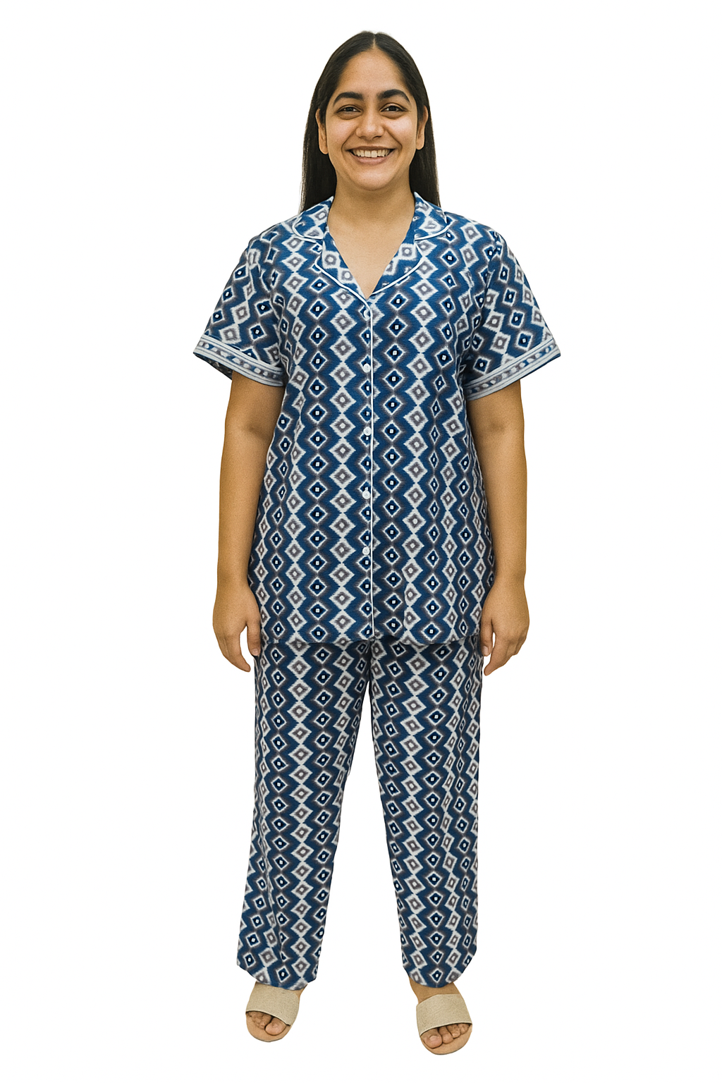 PAJAMA SET FRONT BUTTON COTTON 2XL - PJFBB9