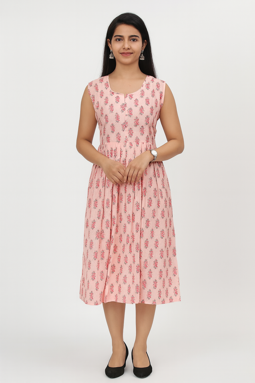 TUNIC PATTERN - DELICATE MOTIF ON SOFT PEACH 201F