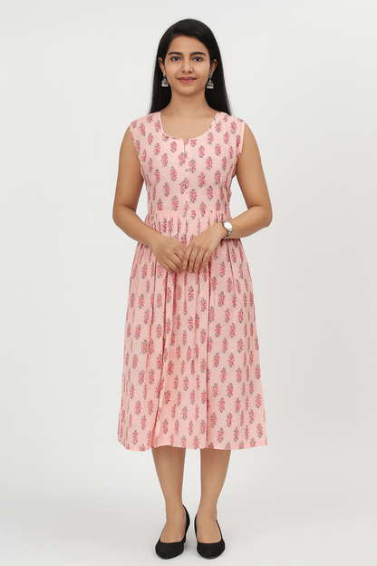 TUNIC PATTERN - DELICATE MOTIF ON SOFT PEACH 201F