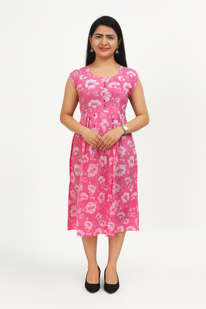 TUNIC PATTERN - LILY PRINT - PINK 201F