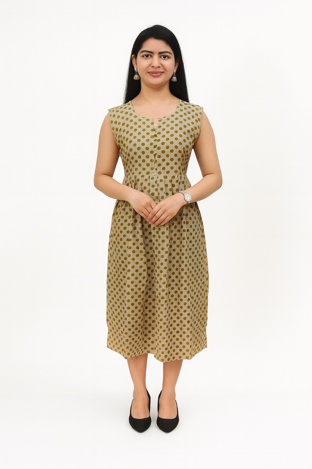 TUNIC PATTERN POLKA DOT - MARSHY GREEN 201F