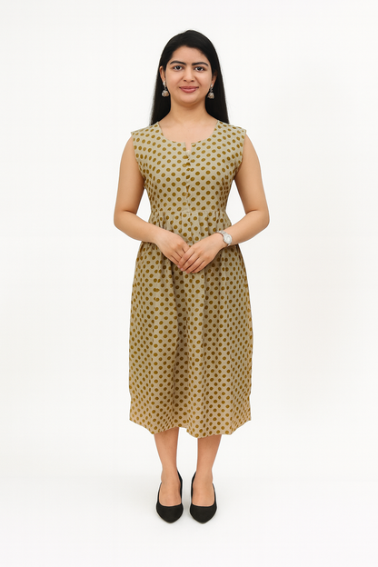 TUNIC PATTERN POLKA DOT - MARSHY GREEN 201F