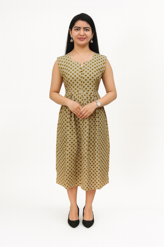 TUNIC PATTERN POLKA DOT - MARSHY GREEN 201F