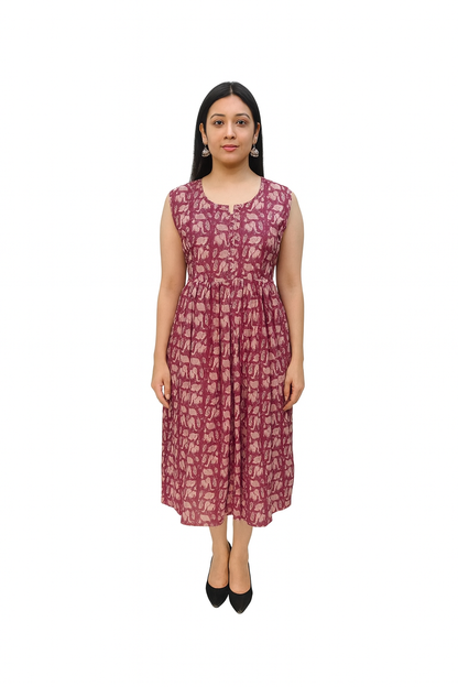 TUNIC PATTERN - MOTIFPRINT- MAROON 201F