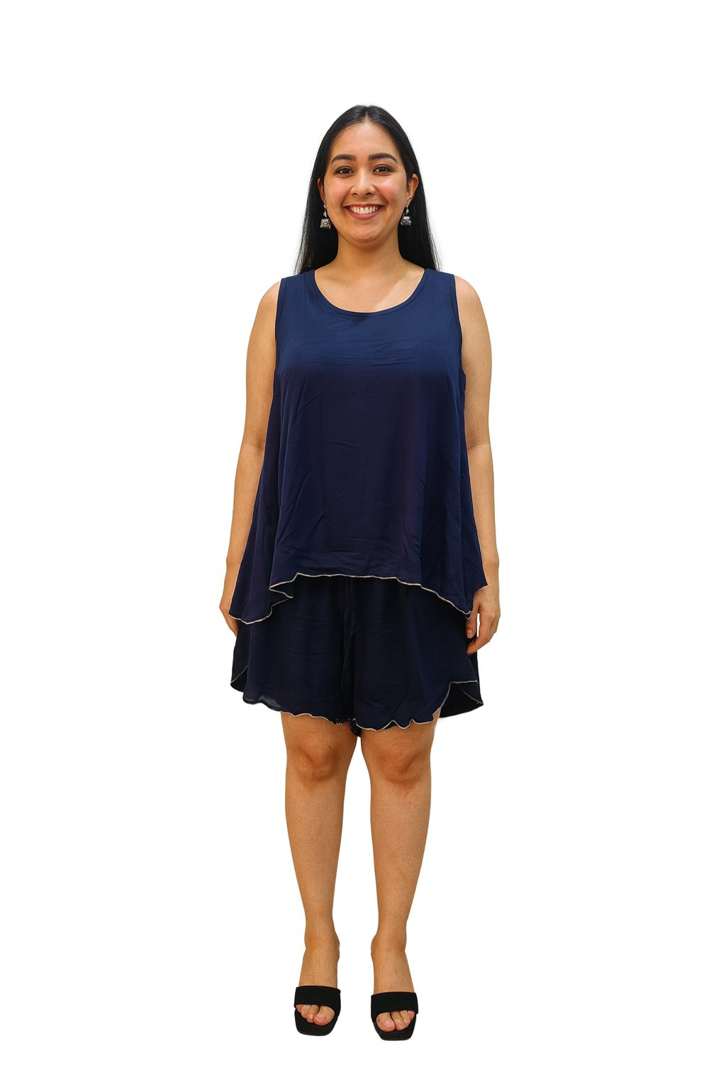 TENCIL SHORT SET - NAVY BLUE