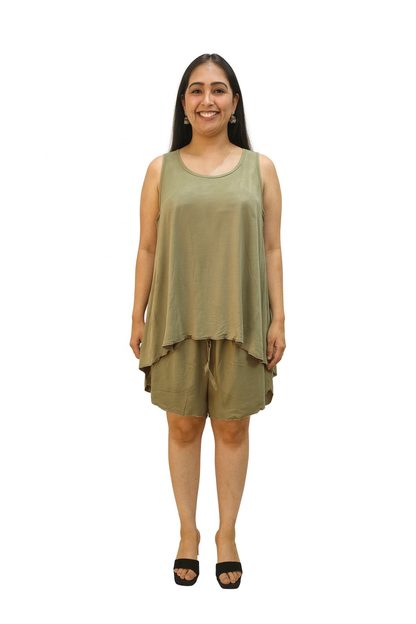 TENCIL SHORT SET - MARSHY GREEN