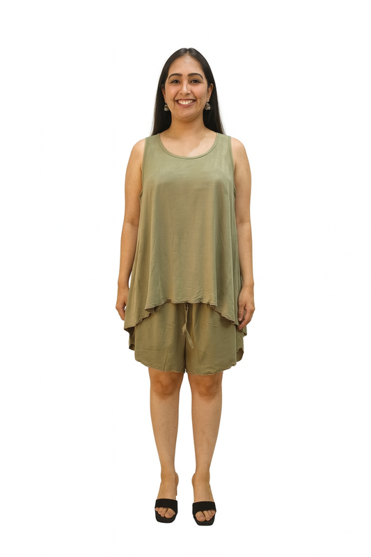 TENCIL SHORT SET - MARSHY GREEN