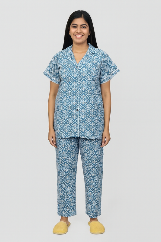 PAJAMA SET FRONT BUTTON COTTON - PJFB04