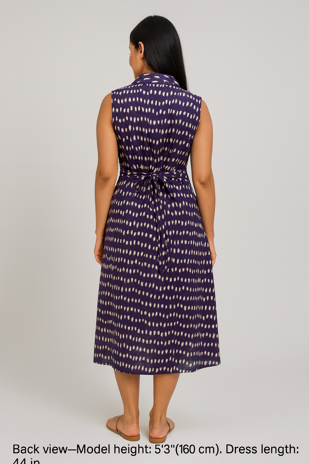 TUNIC COLLAR PATTERN - IKAT PRINT - PURPLE - 201Fa