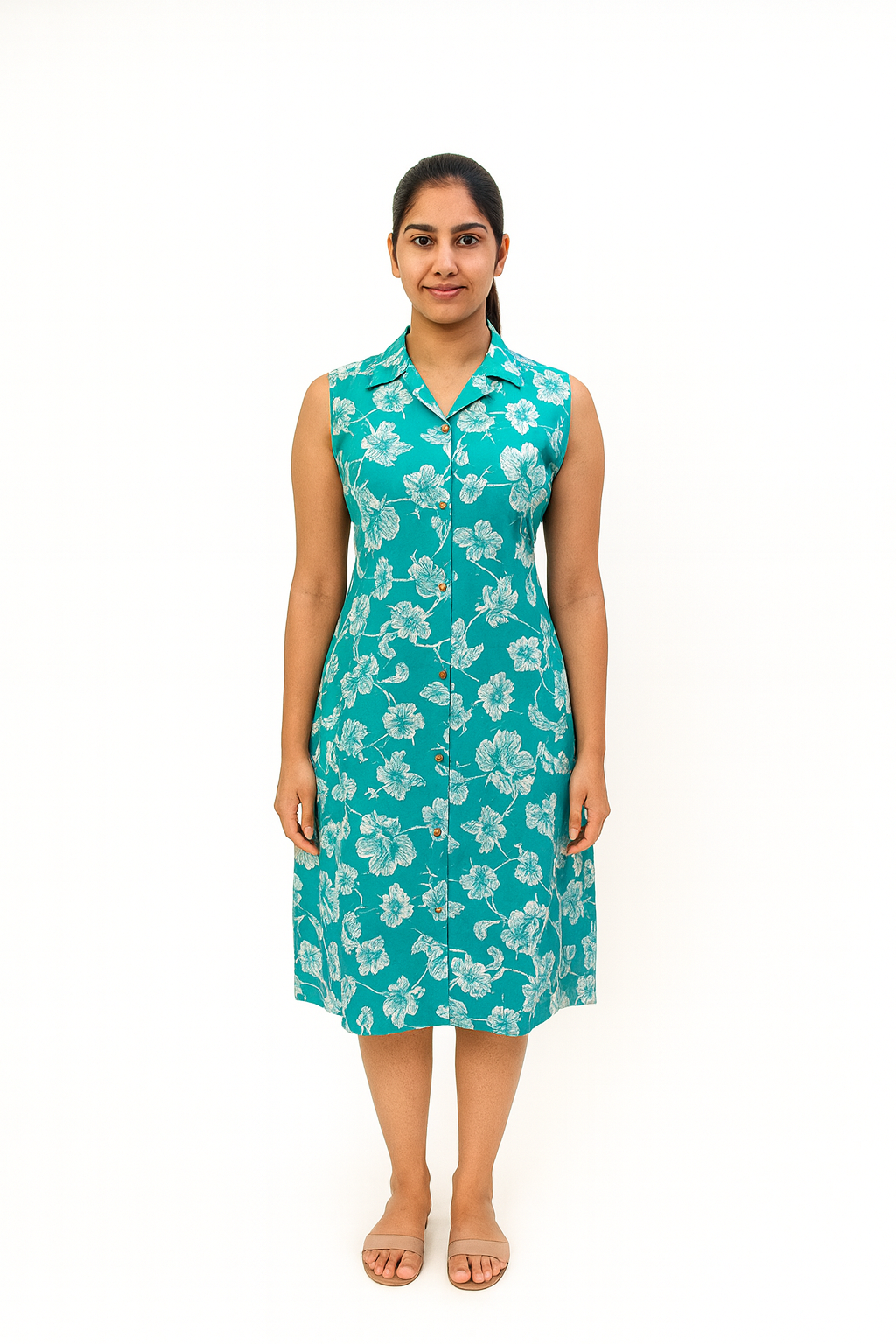TUNIC COLLAR PATTERN - LILY - SEA GREEN - 201Fa