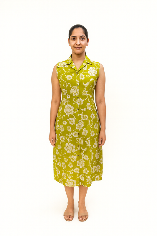 TUNIC COLLAR PATTERN - LILY - OLIVE- 201Fa