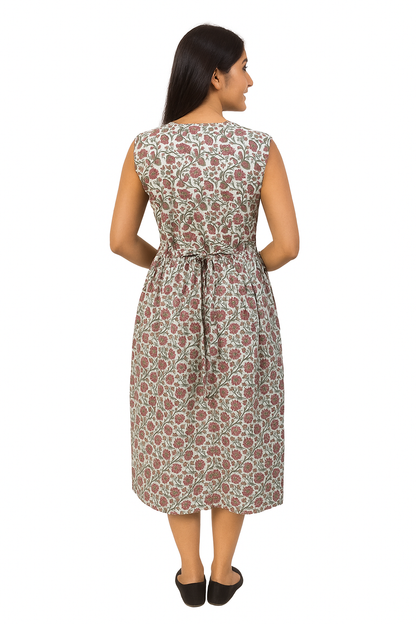 TUNIC PATTERN - KALAMKARI - PASTEL GREEN- 201F