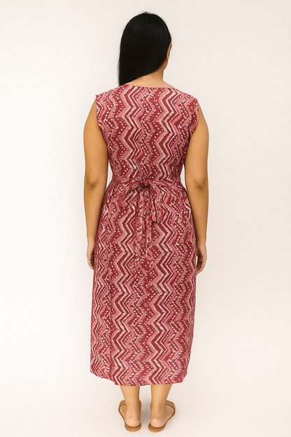 TUNIC PATTERN ZIGZACK WITH DOT PRINT- PINK 201F