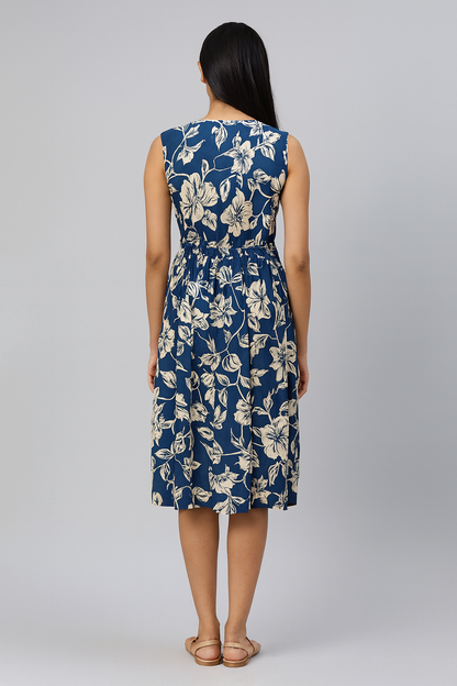TUNIC PATTERN BIG FLORAL- CLASSIC BLUE 201F