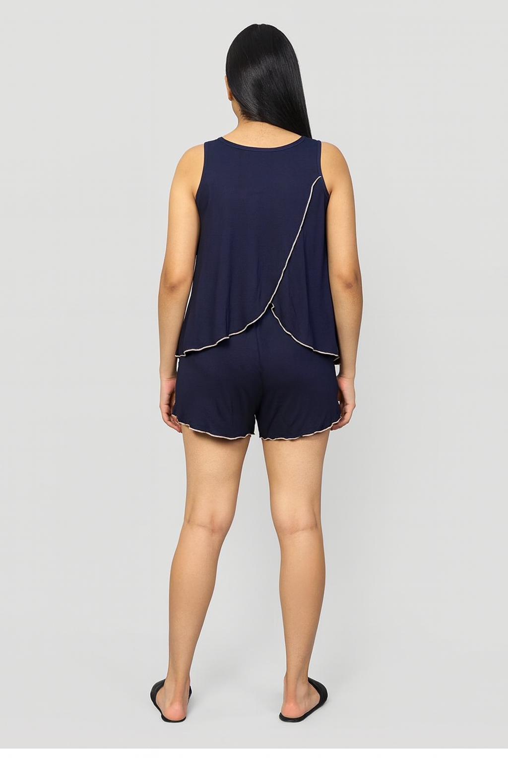 TENCIL SHORT SET - NAVY BLUE