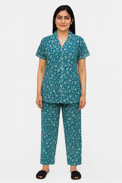 PAJAMA SET FRONT BUTTON COTTON - FBPJ07