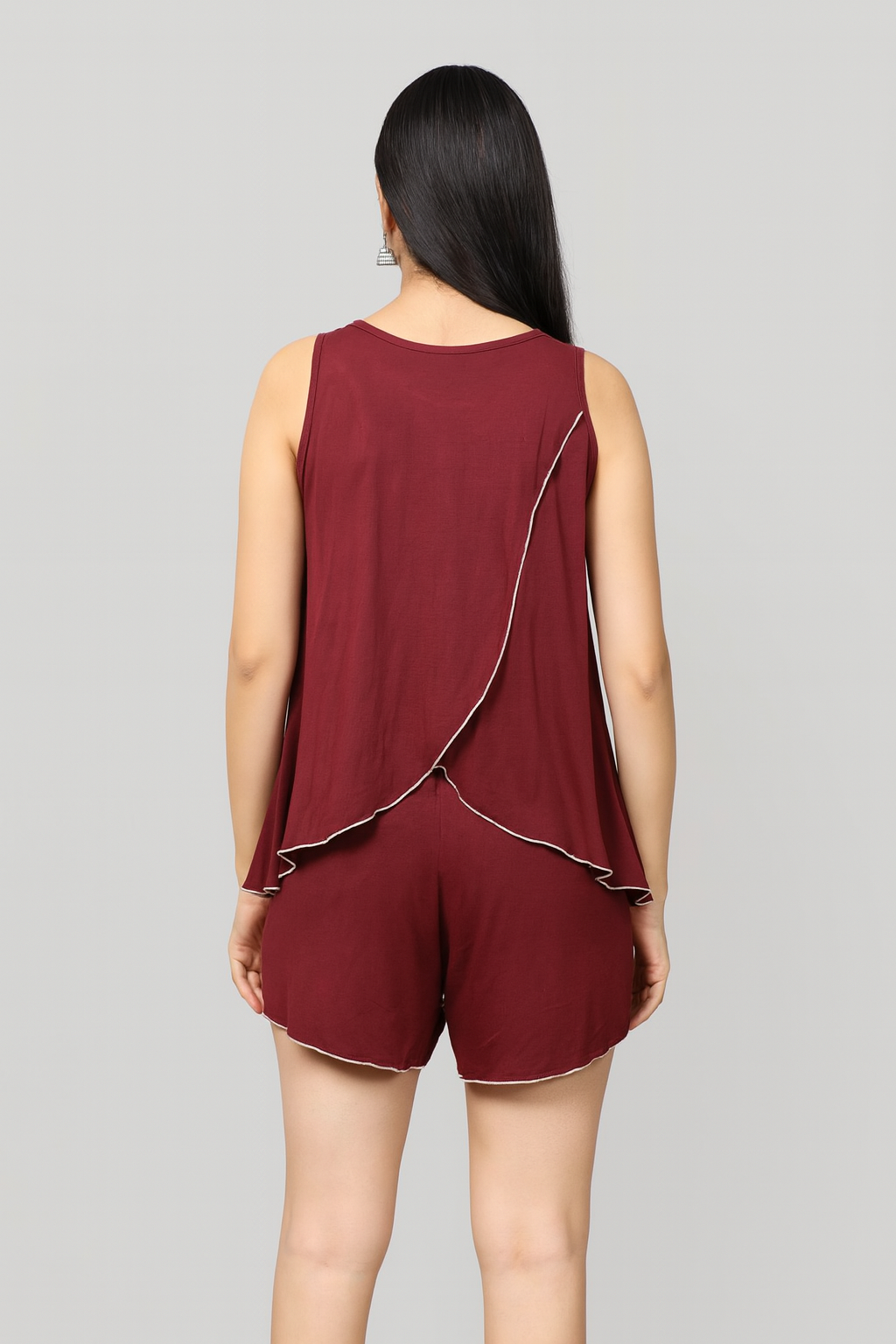 TENCIL SHORT SET - MAROON